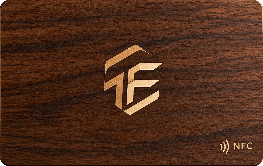 Black walnut wood card